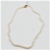 Image 1 : BASE METAL 5.4MM - 5.5MM NATURAL FRESHWATER PEARL & BLACK ONYX PRINCESS NECKLACE, APPROX 77 PEARLS, 