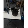 Image 4 : METAL WINE RACK WITH METAL HANGING BASKET STAND CAST IRN STAND AND METAL STAND