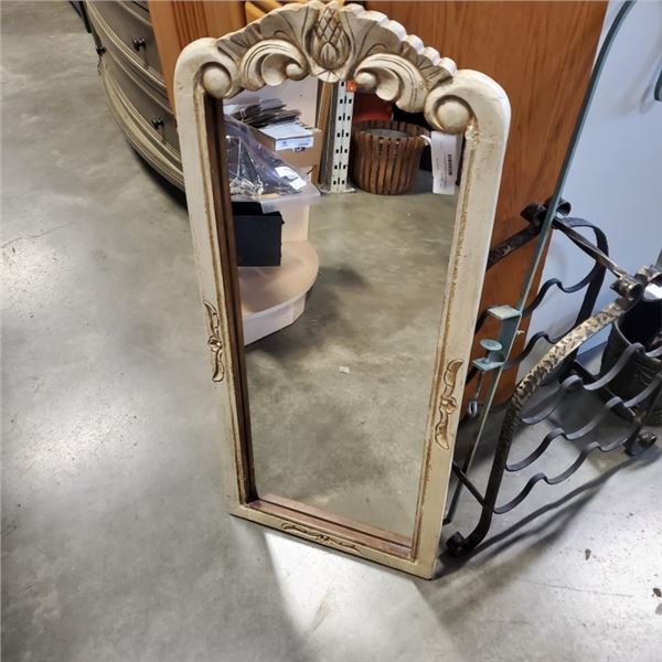 CARVED WOOD FRAME MIRROR 40" X 17"