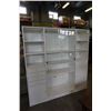 Image 1 : WHITE SHELF UNIT WITH GLASS DOOR CABINET - 69 INCHES TALL, 66 INCHES LONG