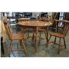 Image 2 : ROUND VILAS MAPLE DINING TABLE WITH 4 CHAIRS