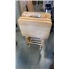 Image 1 : 4 MAPLE FOLDING TV TRAYS ON STAND