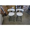 Image 1 : 2 HOME ELEGANCE WHITE SWIVEL COUNTER HEIGHT STOOLS - RETAIL $249 EACH