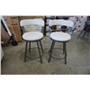 Image 2 : 2 HOME ELEGANCE WHITE SWIVEL COUNTER HEIGHT STOOLS - RETAIL $249 EACH