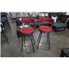 Image 1 : 2 AS NEW HOME ELEGANCE RED SWIVEL BARSTOOLS - RETAIL $249 EACH