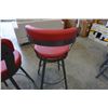 Image 8 : 2 AS NEW HOME ELEGANCE RED SWIVEL BARSTOOLS - RETAIL $249 EACH