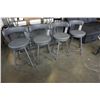 Image 1 : 4 HOME ELEGANCE GREY COUNTER HEIGHT SWIVEL BAR STOOLS - RETAIL $299 EACH