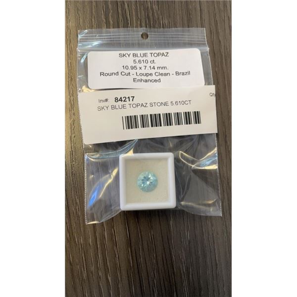 SKY BLUE TOPAZ STONE 5.610CT