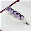 Image 2 : STERLING SILVER 4MMX 3.4MM NATURAL AMETHYST RING, 7 AMETHYST (1.20CTS), W/A $470.00, SIZE 7
