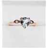 Image 1 : 10KT. ROSE GOLD 5.62MM X 6MM NATURAL AQUAMARINE (0.70CTS) & DIAMOND (0.02CTS) HEART RING, W/A $705.0