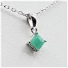 Image 1 : STERLING SILVER 4MM X 4MM NATURAL EMERALD PENDANT WITH STERLING CHAIN, 0.25CTS, W/A $635.00