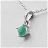 Image 2 : STERLING SILVER 4MM X 4MM NATURAL EMERALD PENDANT WITH STERLING CHAIN, 0.25CTS, W/A $635.00