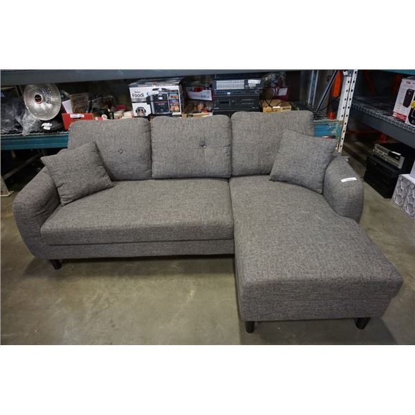 AS NEW HOME ELEGANCE GREY SLEEPER SOFA - RETAIL $1899