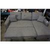 Image 6 : AS NEW HOME ELEGANCE GREY SLEEPER SOFA - RETAIL $1899