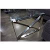 Image 3 : MODERN HOME ELEGANCE CHROME AND GLASS COFFEE TABLE - SMALL CHIP ON EDGE, RETAIL $299