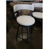 Image 2 : 2 HOME ELEGANCE WHITE COUNTER HEIGHT SWIVEL BAR STOOLS - RETAIL $299 EACH