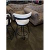 Image 5 : 2 HOME ELEGANCE WHITE COUNTER HEIGHT SWIVEL BAR STOOLS - RETAIL $299 EACH