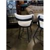 Image 6 : 2 HOME ELEGANCE WHITE COUNTER HEIGHT SWIVEL BAR STOOLS - RETAIL $299 EACH
