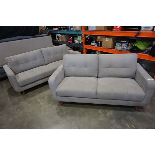 HOME ELEGANCE MODERN GREY SOFA  AND LOVE SEAT - RETAIL $2199