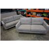 Image 1 : HOME ELEGANCE MODERN GREY SOFA  AND LOVE SEAT - RETAIL $2199