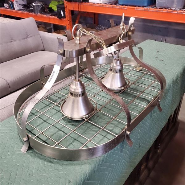 STAINLESS POT RACK WITH LIGHTS