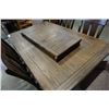 Image 3 : AS NEW HOME ELEGANCE RUSTIC RECLAIMED DINING TABLE W/ LEAF AND 6 CHAIRS - RETAIL $3299 ONE SIDE CHAI