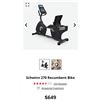 Image 1 : AS NEW SCHWINN 270 RECUMBANT BIKE  - RETAIL$799