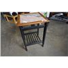 Image 1 : WOOD TILE TOP SIDE TABLE