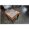 Image 3 : WOOD TILE TOP SIDE TABLE
