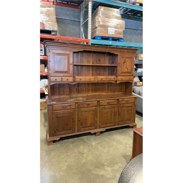 2 PIECE BUFFET AND HUTCH - 79 INCHES TALL 87 INCHES LONG