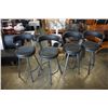 Image 1 : SET OF 4 HOME ELEGANCE BLACK SWIVEL BAR STOOLS