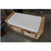 Image 2 : WICKER STORAGE BENCH WITH 2 WICKER BASKET DRAWERS