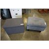 Image 1 : GREY STORAGE OTTOMAN AND GREY OTTOMAN