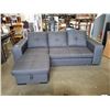 Image 1 : HOME ELEGANCE REVERSIBLE SECTIONAL WITH PULLOUT SLEEPER GREY FABRIC - RETAIL $2899