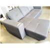 Image 2 : HOME ELEGANCE REVERSIBLE SECTIONAL WITH PULLOUT SLEEPER GREY FABRIC - RETAIL $2899
