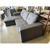 Image 3 : HOME ELEGANCE REVERSIBLE SECTIONAL WITH PULLOUT SLEEPER GREY FABRIC - RETAIL $2899