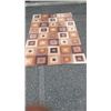 Image 1 : BROWN SQUARE PATTERN AREA CARPET