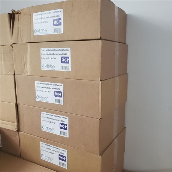 5 CASES OF HAND SANITIZER - 120 BOTTLES WITH PUMPS