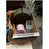 Image 2 : 2 BOXES WITH HEADPHONES, HEATER, WINE RACK, LAMP, BATH BOMB SET