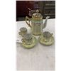 Image 1 : GERMAN TEAPOT WITH MATCHING CUP AND SAUCERS