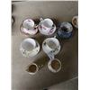 Image 1 : 5 ANTIQUE CHINA CUPS AND SAUCERS AND CREAM AND SUGAR