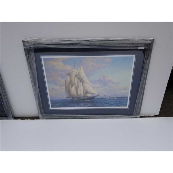 Limited edition print blue nose Ship by James Kerstead signed and numbered - overall size 37 inches 