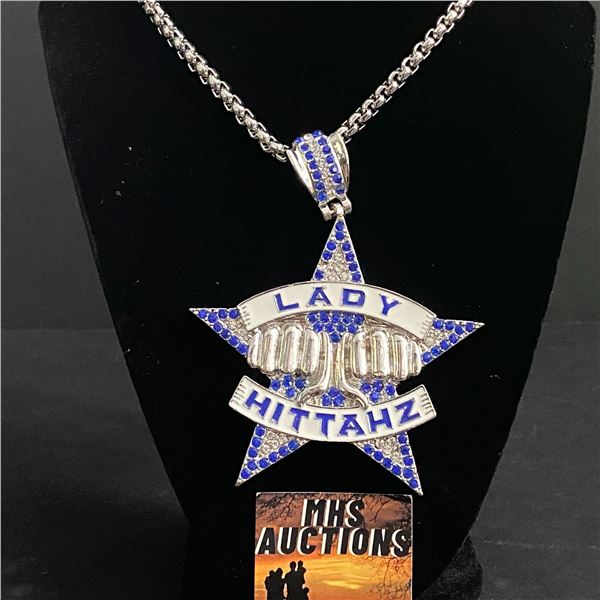 LADY HITTAHZ LARGE N.F.L CHAMPIONSHIP NECKLACE (ref316)