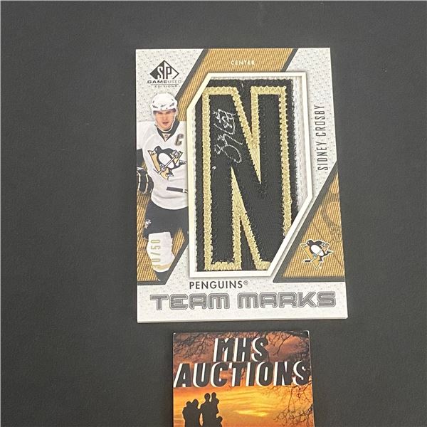 SIDNEY CROSBY TEAM MARKS AUTOGRAPH CARD NUMBERED TO ONLY 50 IN THE WORLD (ref3005)