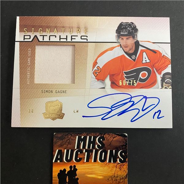 2008-09 THE CUP SIMON GAGNE SIGNATURE AUTOGRAPH & PATCH #60/75 ONLY 75 MADE IN THE WORLD (ref2544)