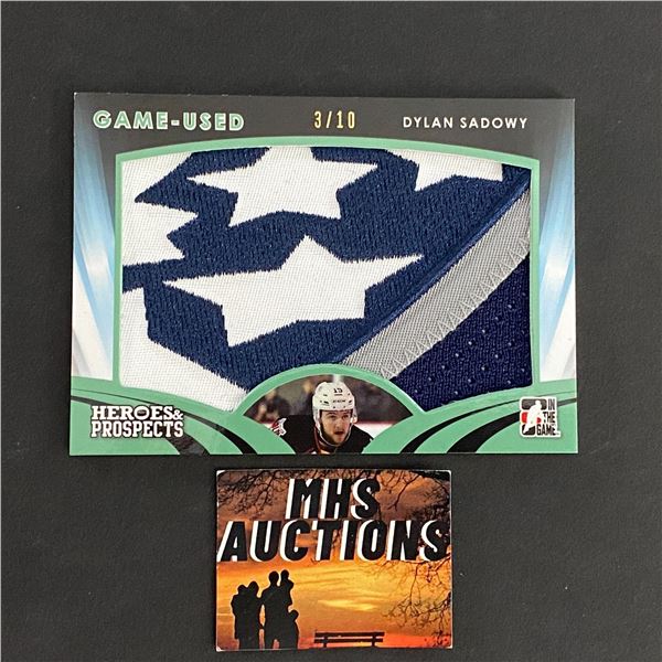 DYLAN SADOWY 2016 IN THE GAME VERY RARE HUGE PATCH CARD #3/10 ONLY 10 MADE IN THE WORLD (ref193)