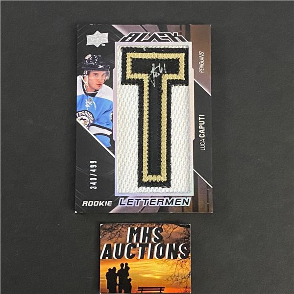 LUCA CAPUTI 2009-10 BLACK ROOKIE LETTERMAN PATCH CARD #340/499 ONLY 499 MADE IN THE WORLD (ref2780)