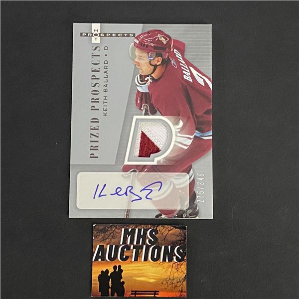 2006 FLEER PATCH/AUTO CARD KEITH BALLARD HOCKEY CARD #275/349 ONLY 349 MADE (ref2712)