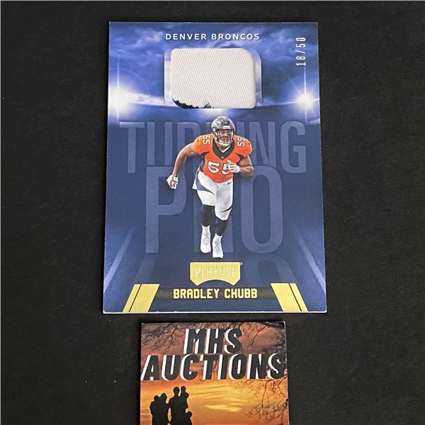 BRADLEY CHUBB 2018 PANINI PATCH CARD #18 OF 50 MADE (ref2140)