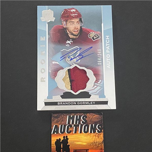 BRANDON GORMLEY 2014/15 THE CUP AUTOGRAPH/PATCH CARD #D/249 (ref2155)